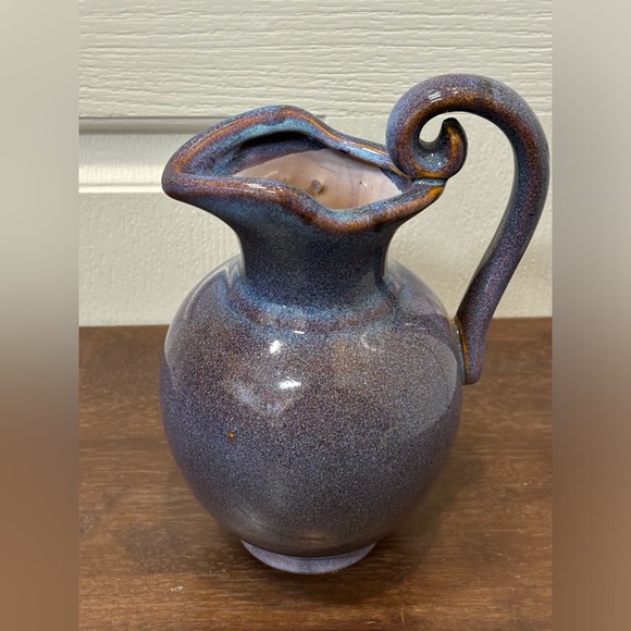 Studio Pottery Vase Glazed Violet Purple Decorative Pitcher. - Picture 2 of 5